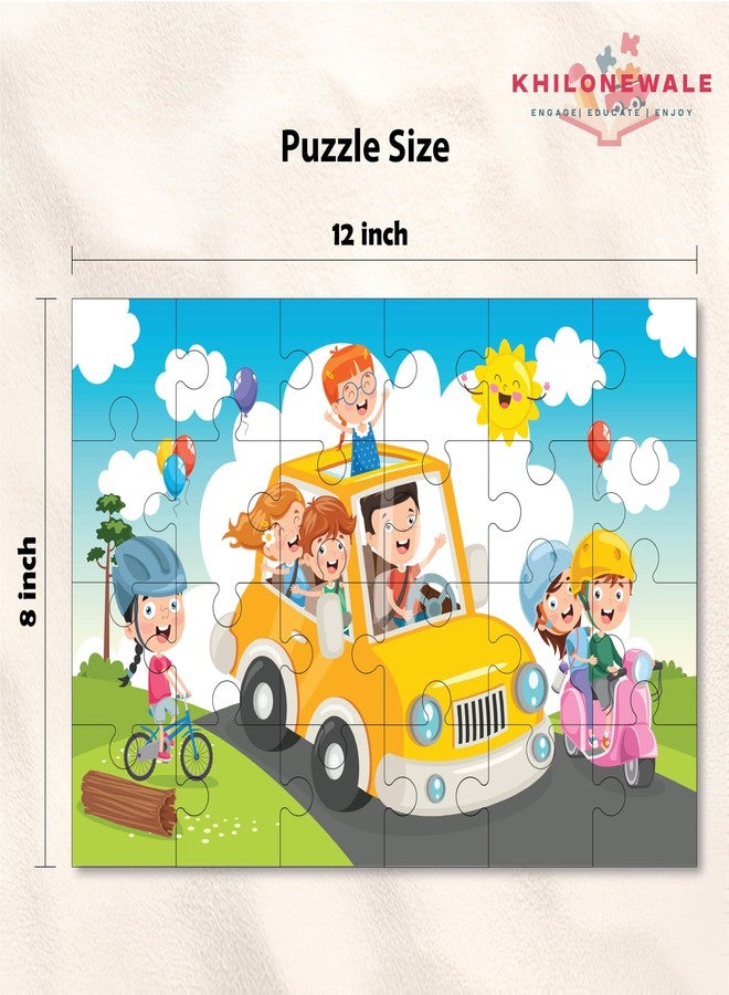 Khilonewale Wooden Jigsaw Puzzles - Transport | Kids Puzzle for Cognitive Development & Fun | Safe, Durable, Educational Toy | Best for Children Aged 3+ Years - Image 3